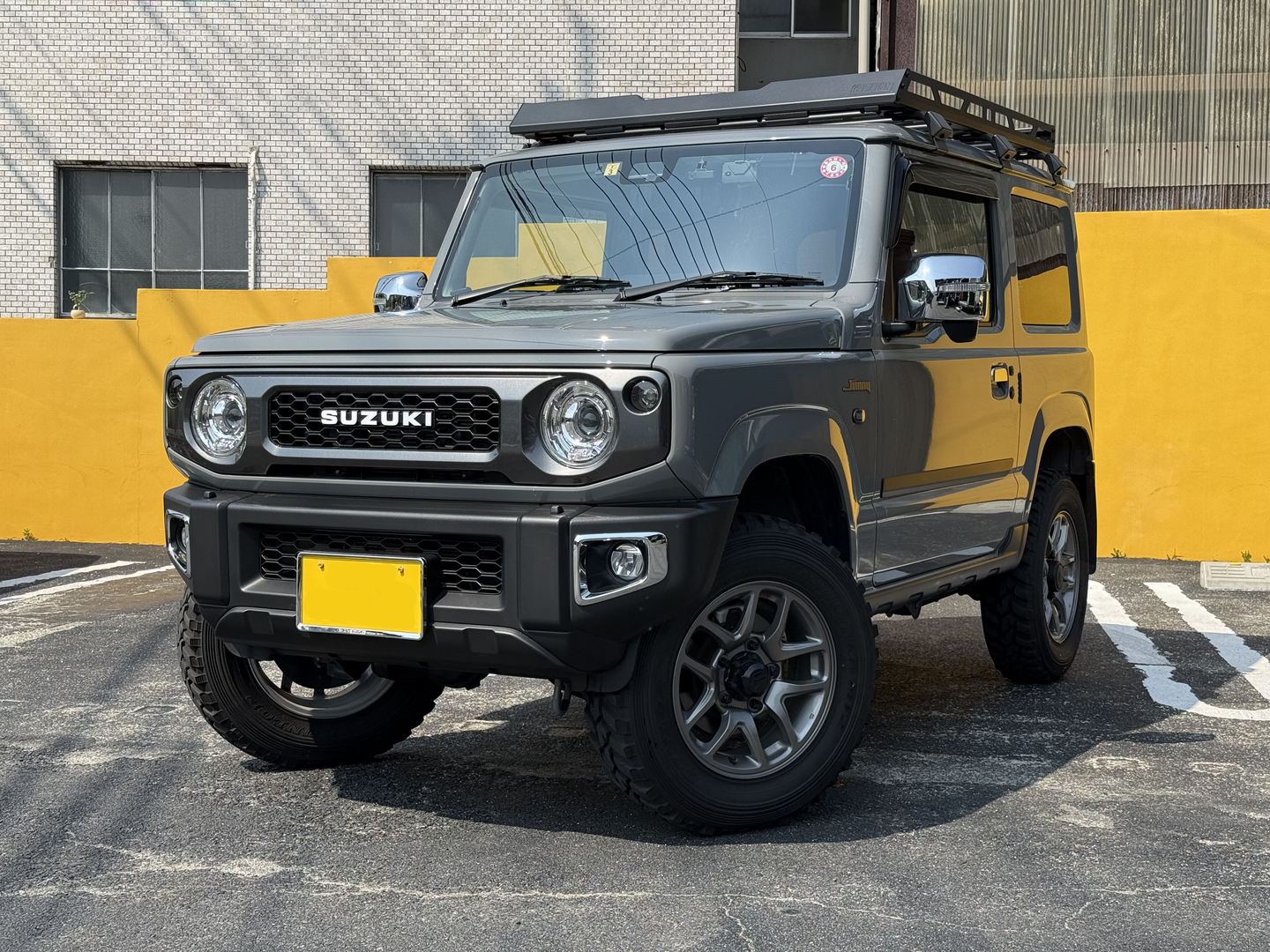 買取事例：ジムニー XC（ミディアムグレー）リフトアップ・ルーフキャリアカスタム車